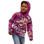 Personalized QLD Rugby League Kid Hoodie Maroons Aboriginal Art