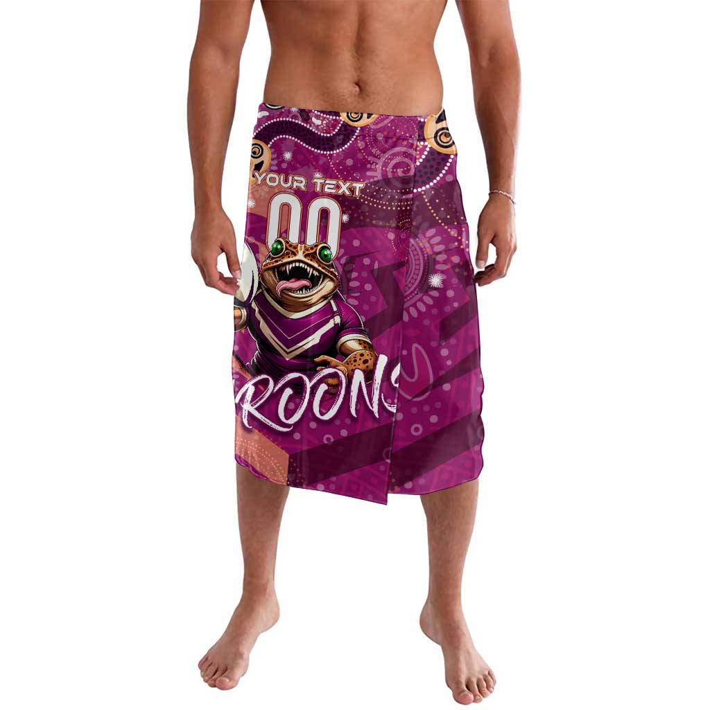 Personalized QLD Rugby League Lavalava Maroons Aboriginal Art
