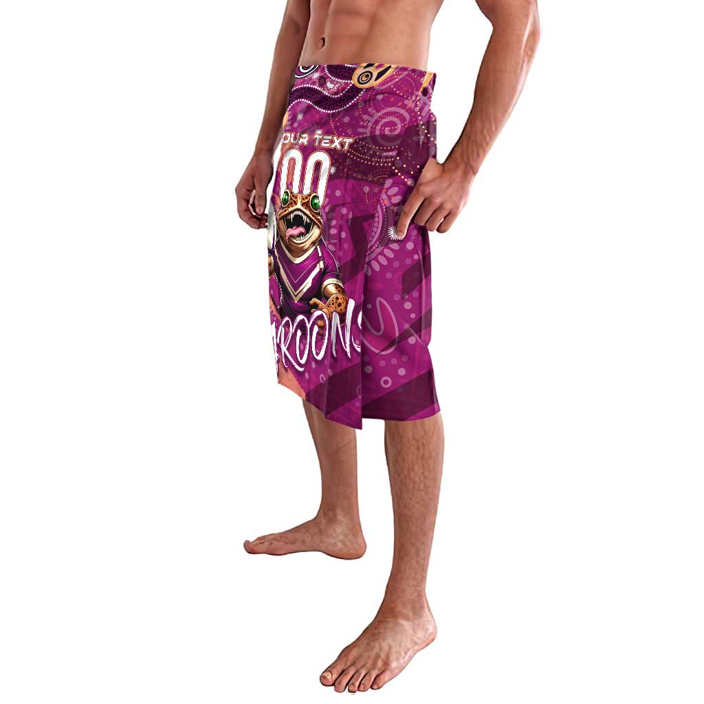 Personalized QLD Rugby League Lavalava Maroons Aboriginal Art