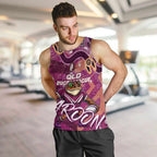 Personalized QLD Rugby League Men Tank Top Maroons Aboriginal Art