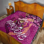 Personalized QLD Rugby League Quilt Maroons Aboriginal Art