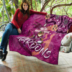 Personalized QLD Rugby League Quilt Maroons Aboriginal Art