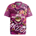 Personalized QLD Rugby League Rugby Jersey Maroons Aboriginal Art