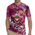 Personalized QLD Rugby League Rugby Jersey Maroons Aboriginal Art