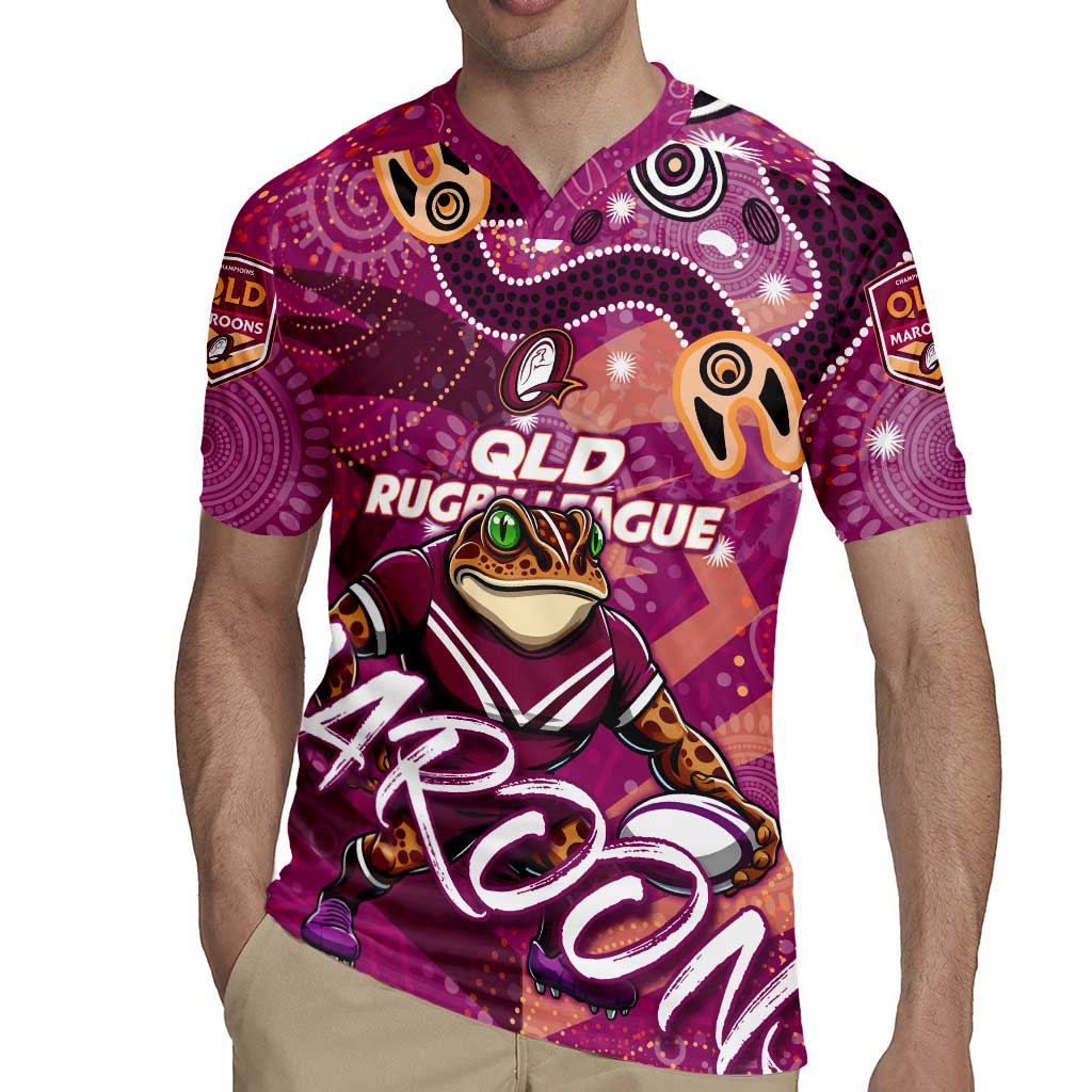 Personalized QLD Rugby League Rugby Jersey Maroons Aboriginal Art