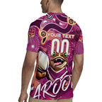 Personalized QLD Rugby League Rugby Jersey Maroons Aboriginal Art