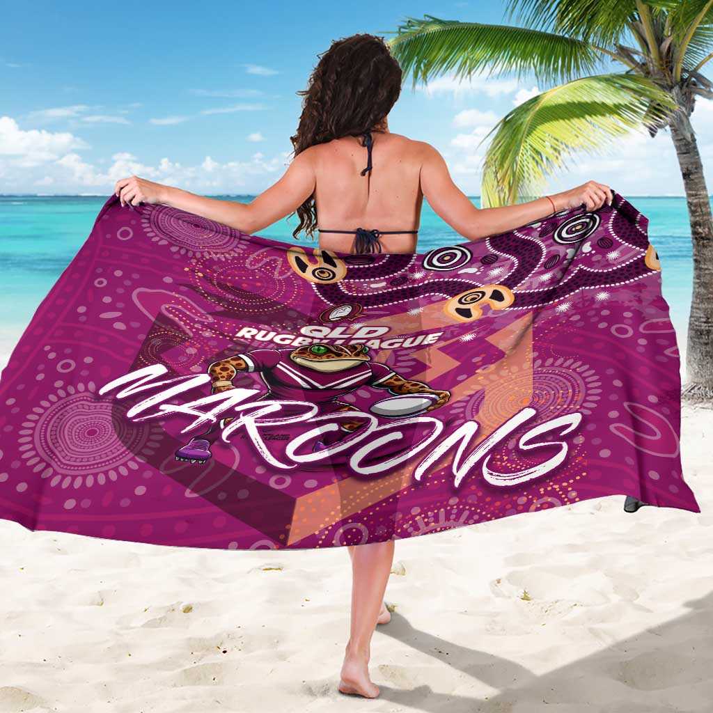 Personalized QLD Rugby League Sarong Maroons Aboriginal Art