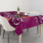 Personalized QLD Rugby League Tablecloth Maroons Aboriginal Art