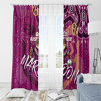Personalized QLD Rugby League Window Curtain Maroons Aboriginal Art