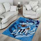 Personalized NSW Rugby League Area Rug Blues Mascot Indigenous