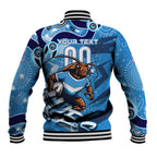 Personalized NSW Rugby League Baseball Jacket Blues Mascot Indigenous
