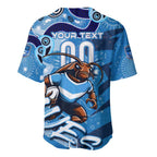 Personalized NSW Rugby League Baseball Jersey Blues Mascot Indigenous