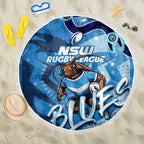 Personalized NSW Rugby League Beach Blanket Blues Mascot Indigenous