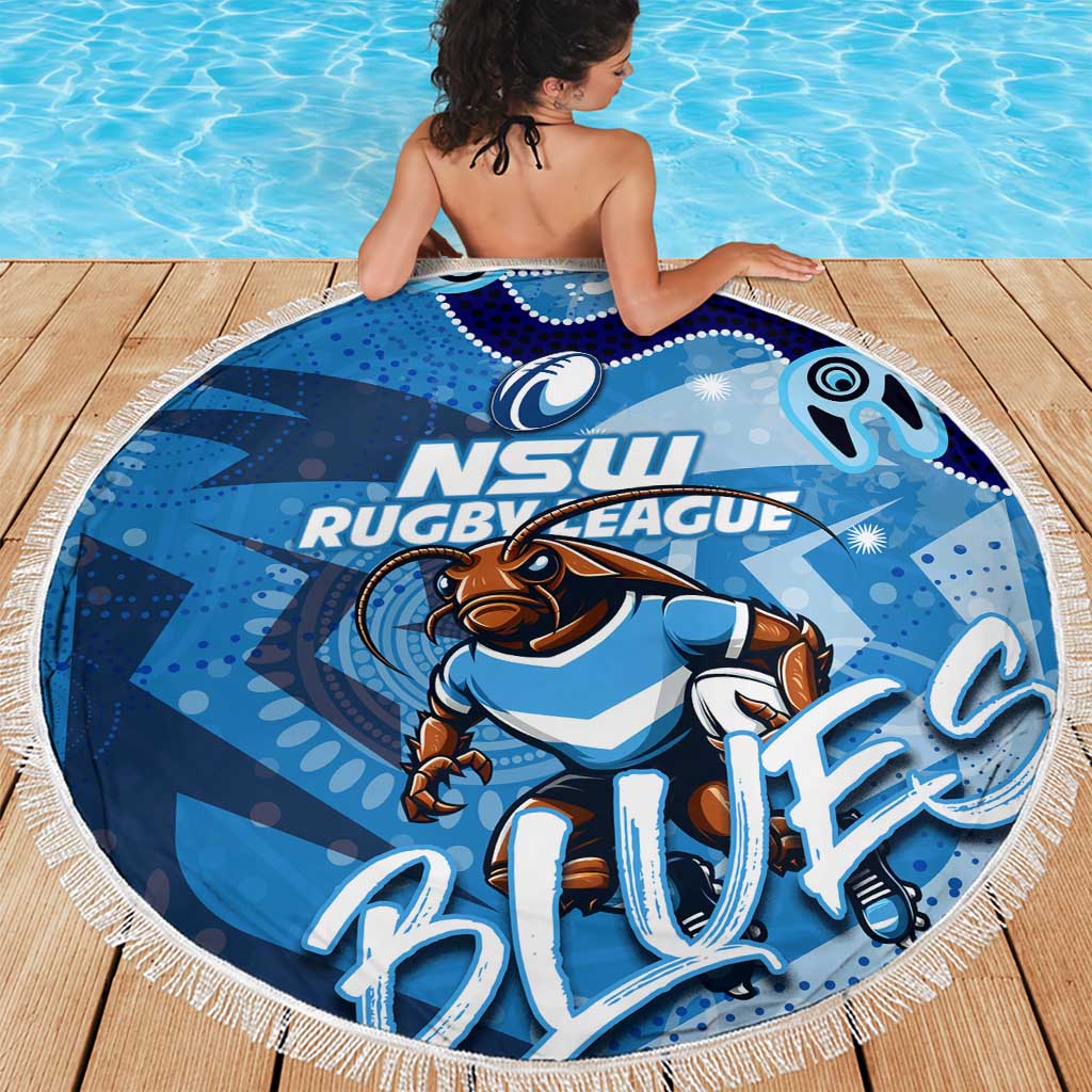 Personalized NSW Rugby League Beach Blanket Blues Mascot Indigenous