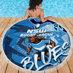 Personalized NSW Rugby League Beach Blanket Blues Mascot Indigenous