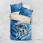 Personalized NSW Rugby League Bedding Set Blues Mascot Indigenous