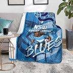 Personalized NSW Rugby League Blanket Blues Mascot Indigenous