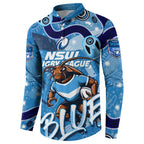 Personalized NSW Rugby League Button Sweatshirt Blues Mascot Indigenous
