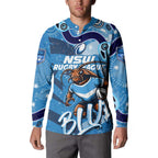 Personalized NSW Rugby League Button Sweatshirt Blues Mascot Indigenous