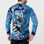 Personalized NSW Rugby League Button Sweatshirt Blues Mascot Indigenous