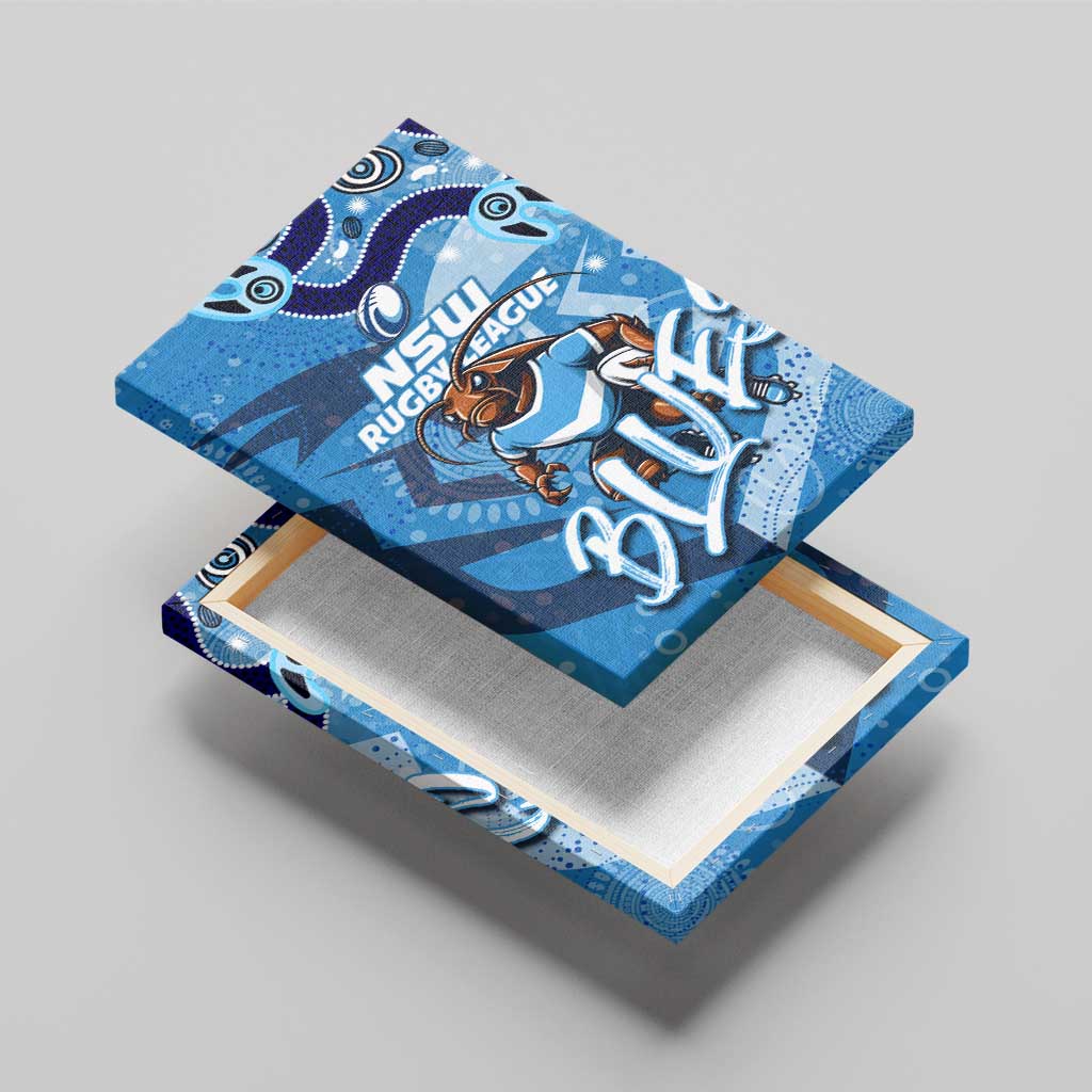 Personalized NSW Rugby League Canvas Wall Art Blues Mascot Indigenous