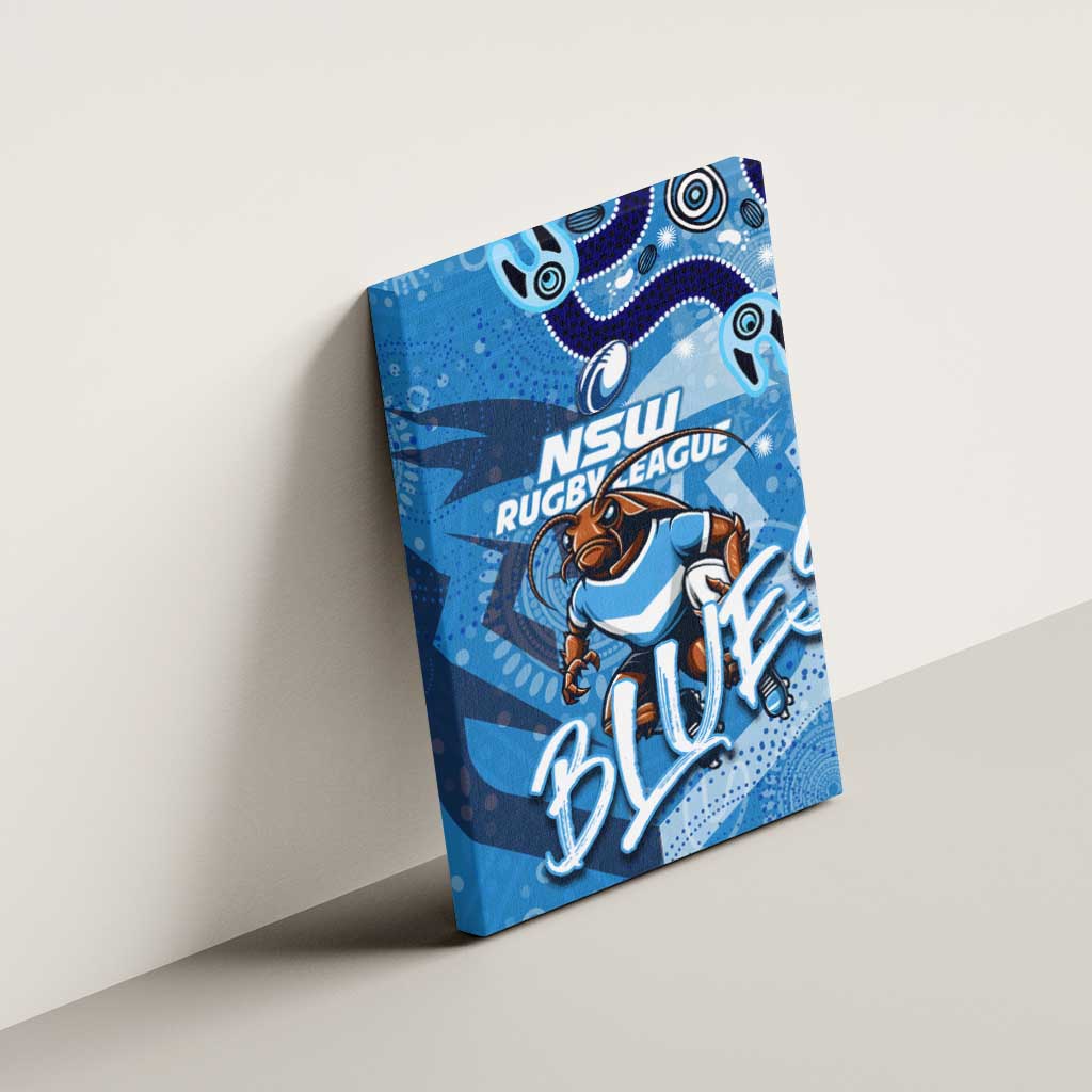 Personalized NSW Rugby League Canvas Wall Art Blues Mascot Indigenous