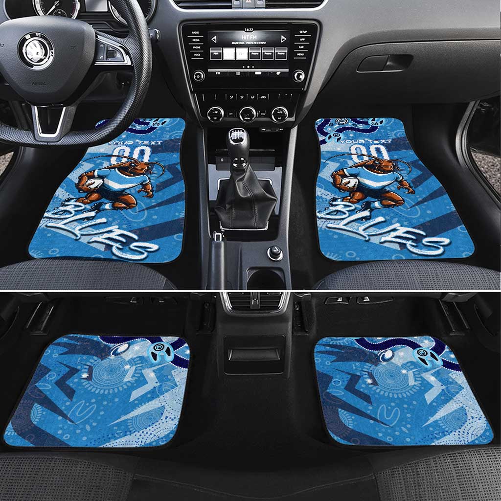 Personalized NSW Rugby League Car Mats Blues Mascot Indigenous
