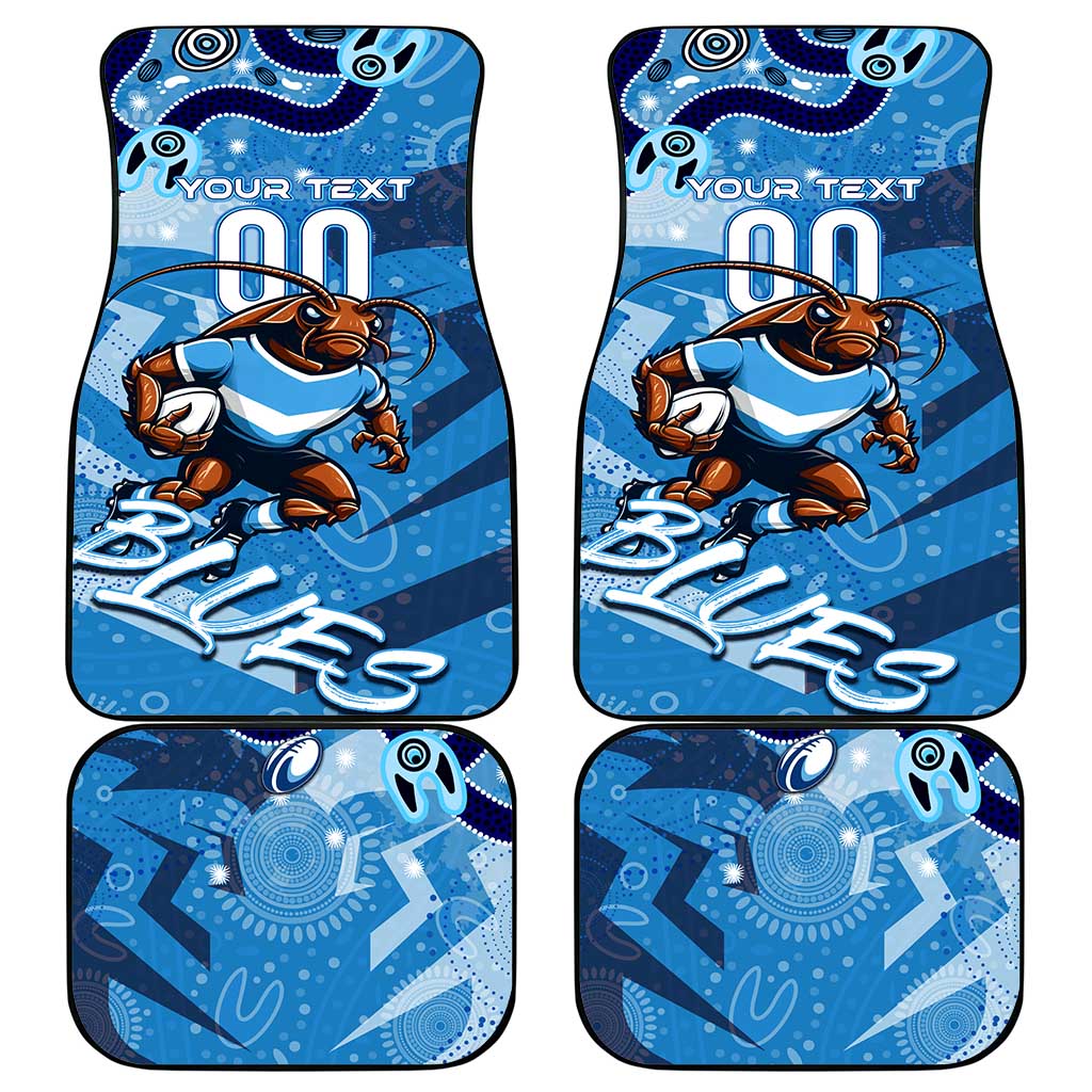 Personalized NSW Rugby League Car Mats Blues Mascot Indigenous