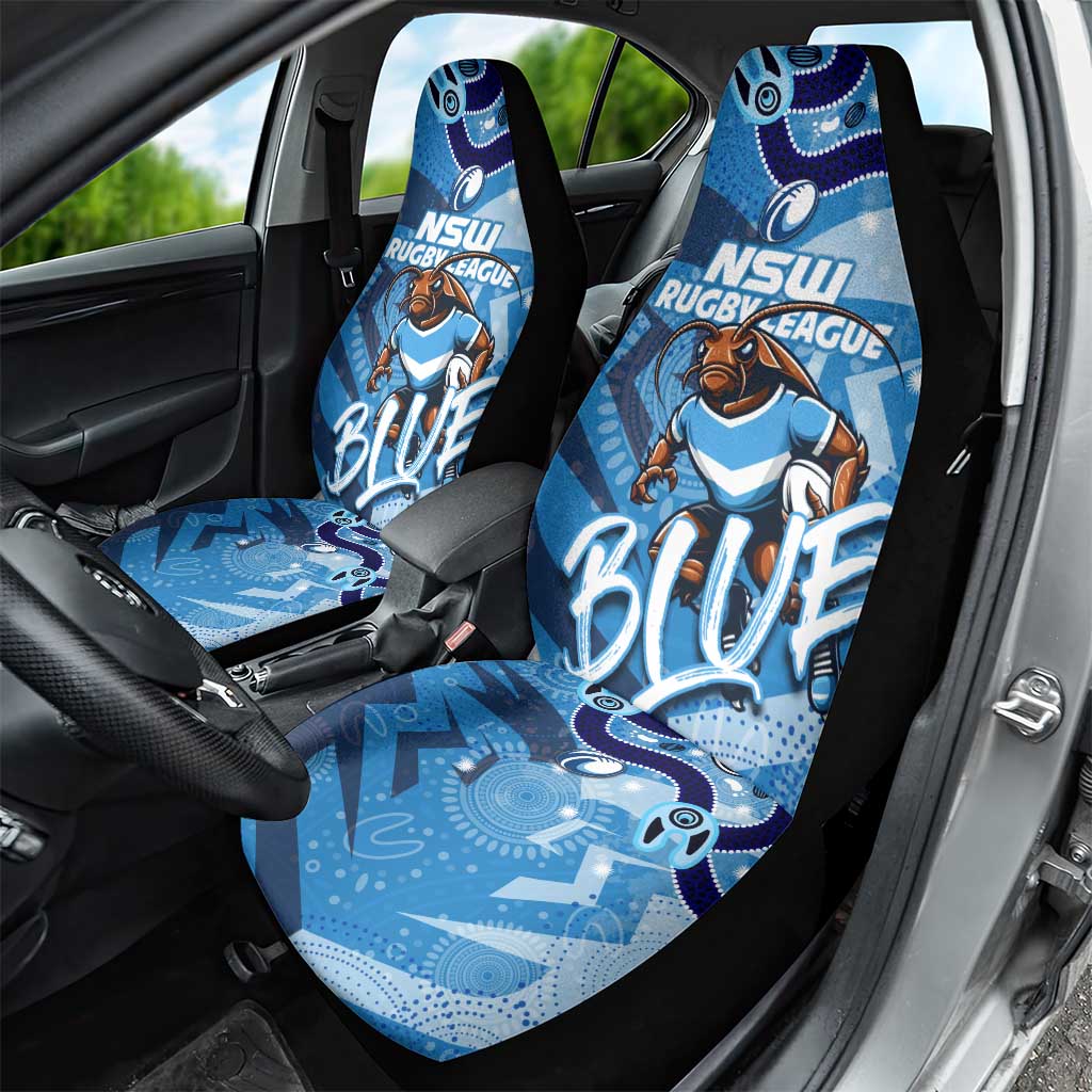 Personalized NSW Rugby League Car Seat Cover Blues Mascot Indigenous