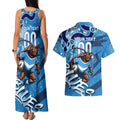 Personalized NSW Rugby League Couples Matching Tank Maxi Dress and Hawaiian Shirt Blues Mascot Indigenous