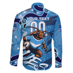 Personalized NSW Rugby League Family Matching Long Sleeve Bodycon Dress and Hawaiian Shirt Blues Mascot Indigenous