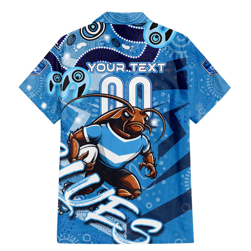 Personalized NSW Rugby League Family Matching Mermaid Dress and Hawaiian Shirt Blues Mascot Indigenous