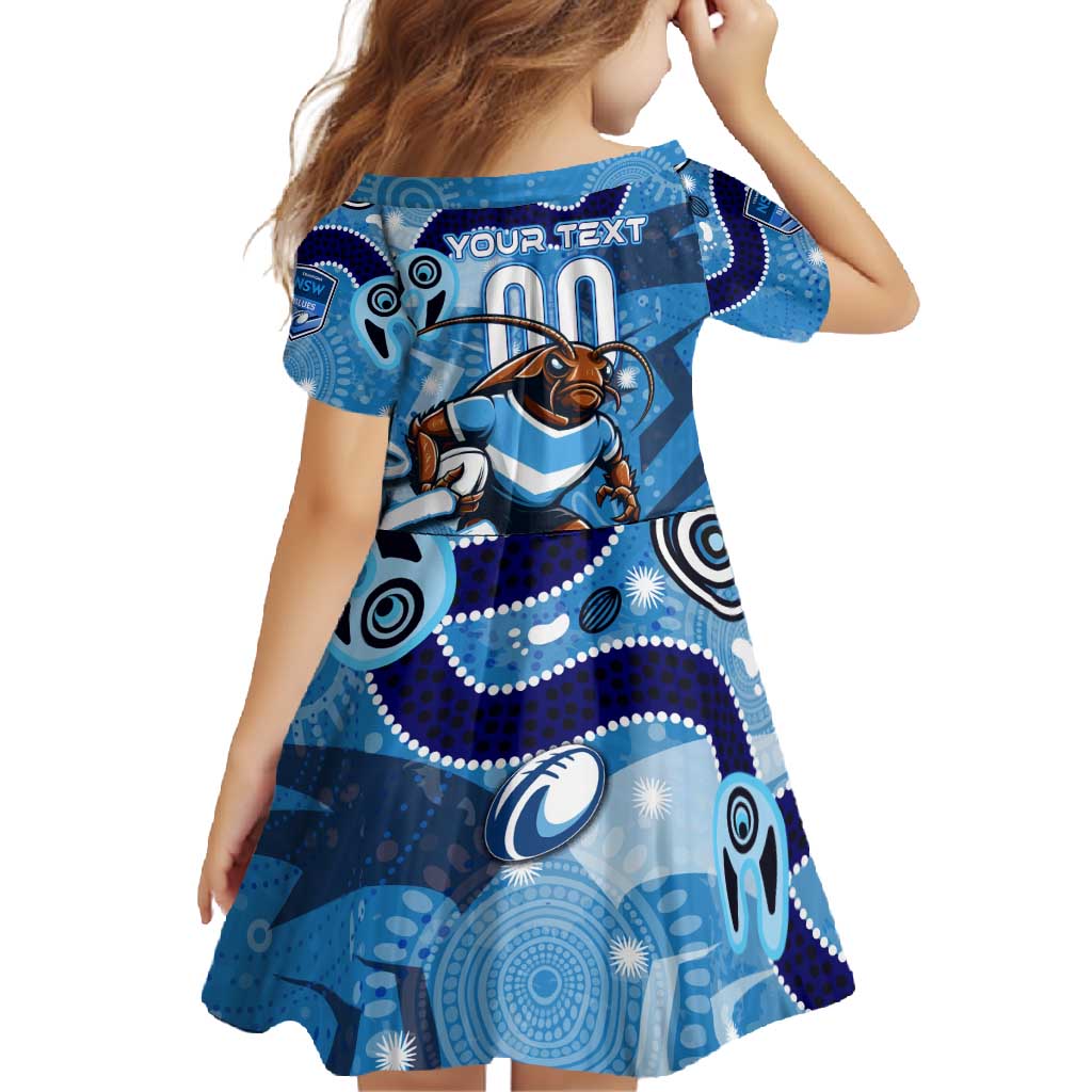 Personalized NSW Rugby League Family Matching Off Shoulder Maxi Dress and Hawaiian Shirt Blues Mascot Indigenous
