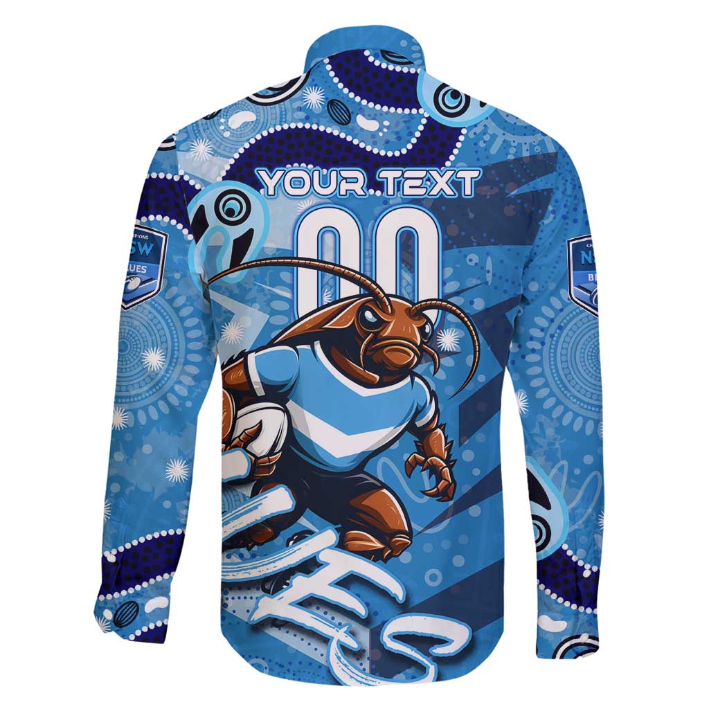 Personalized NSW Rugby League Family Matching Off Shoulder Maxi Dress and Hawaiian Shirt Blues Mascot Indigenous