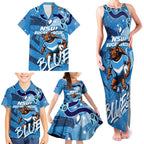 Personalized NSW Rugby League Family Matching Tank Maxi Dress and Hawaiian Shirt Blues Mascot Indigenous
