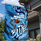 Personalized NSW Rugby League Garden Flag Blues Mascot Indigenous
