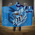 Personalized NSW Rugby League Hooded Blanket Blues Mascot Indigenous