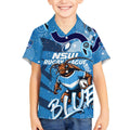Personalized NSW Rugby League Kid Hawaiian Shirt Blues Mascot Indigenous