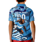 Personalized NSW Rugby League Kid Polo Shirt Blues Mascot Indigenous