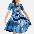 Personalized NSW Rugby League Kid Short Sleeve Dress Blues Mascot Indigenous
