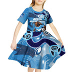 Personalized NSW Rugby League Kid Short Sleeve Dress Blues Mascot Indigenous