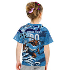Personalized NSW Rugby League Kid T Shirt Blues Mascot Indigenous