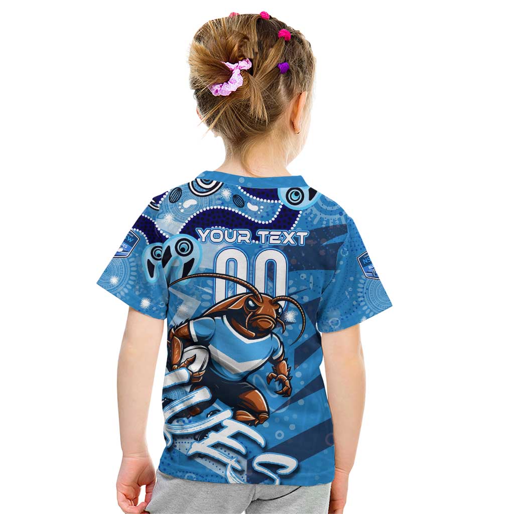 Personalized NSW Rugby League Kid T Shirt Blues Mascot Indigenous