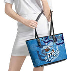 Personalized NSW Rugby League Leather Tote Bag Blues Mascot Indigenous