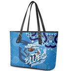 Personalized NSW Rugby League Leather Tote Bag Blues Mascot Indigenous