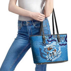 Personalized NSW Rugby League Leather Tote Bag Blues Mascot Indigenous