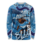 Personalized NSW Rugby League Long Sleeve Shirt Blues Mascot Indigenous