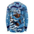 Personalized NSW Rugby League Long Sleeve Shirt Blues Mascot Indigenous