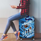 Personalized NSW Rugby League Luggage Cover Blues Mascot Indigenous
