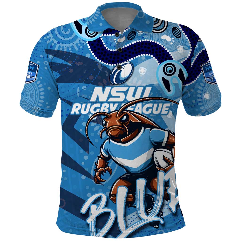Personalized NSW Rugby League Polo Shirt Blues Mascot Indigenous